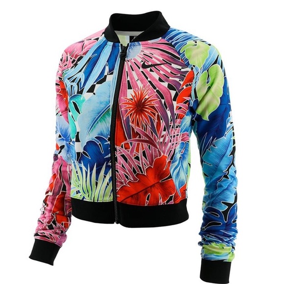 Nike NWT Small Hype Floral Bomber Zip Up Jacket - Picture 7 of 8